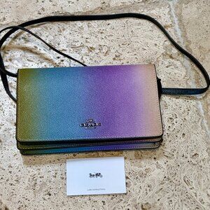 New COACH Bags Ombre Fold Over Crossbody Clutch